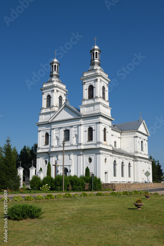 The old ancient catholic church of St Andrew the Apostle in Lyntupy, Vitebsk region, Belarus.