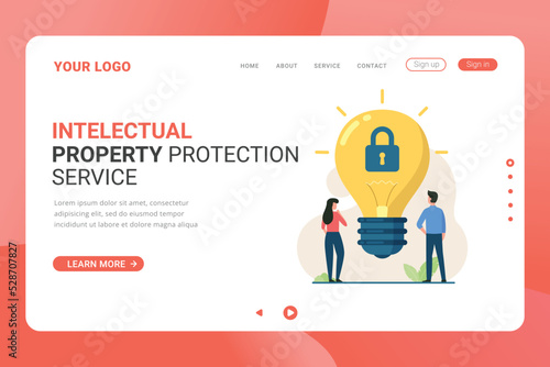 Intelectual property protection service landing page template