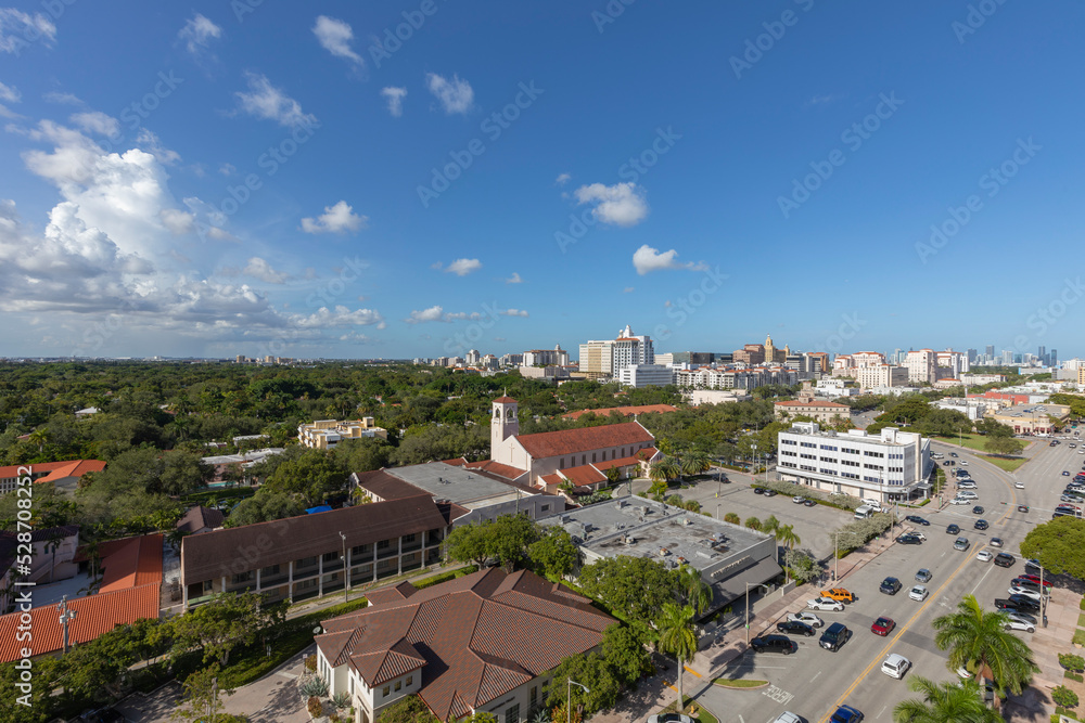 Panoramic view of Coral Gables looking to the east, Florida, USA