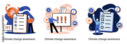 Change climate awareness metaphor, saving planet, World Environment Day, global warming ecological problems. human-induced observed and projected long-term changes mean climate. Nature saving strategy