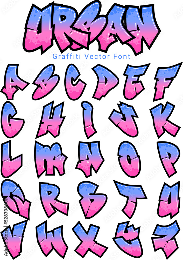 Urban - Graffiti Styled Street Art Cool Kids font, full editable