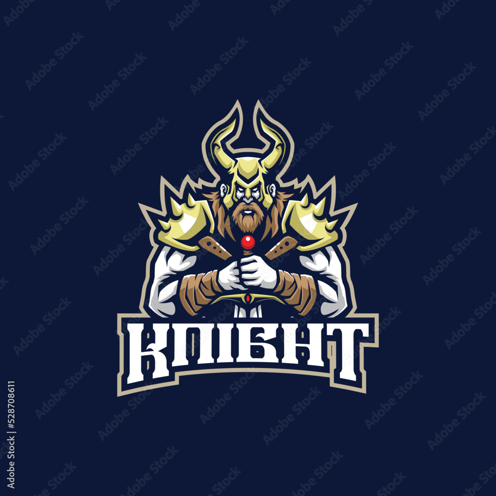 Knight mascot logo design vector with modern illustration concept style for badge, emblem and t shirt printing. Knight illustration for sport and esport team.