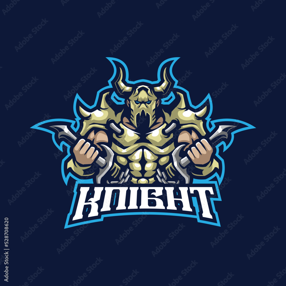 Knight mascot logo design vector with modern illustration concept style for badge, emblem and t shirt printing. Knight illustration for sport and esport team. Knight mascot logo design vector with modern illustration concept style for badge, emblem and t shirt printing. Knight illustration for sport and esport team.