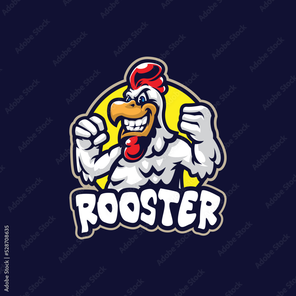 Rooster mascot logo design vector with modern illustration concept style for badge, emblem and t shirt printing. Smart rooster illustration. Rooster mascot logo design vector with modern illustration concept style for badge, emblem and t shirt printing. Smart rooster illustration.