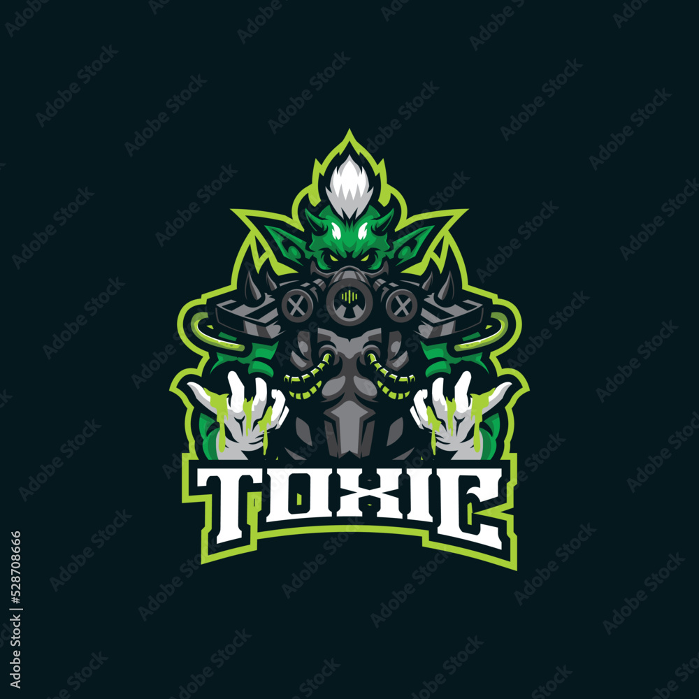 Toxic mascot logo design vector with modern illustration concept style for badge, emblem and t shirt printing. Toxic illustration for sport and esport team.