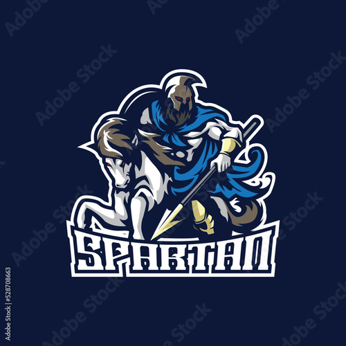 Spartan mascot logo design vector with modern illustration concept style for badge, emblem and t shirt printing. Spartan illustration for sport and esport team.