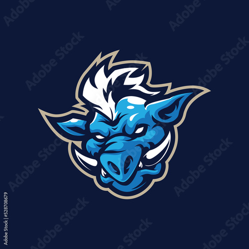 Boar mascot logo design vector with modern illustration concept style for badge, emblem and t shirt printing. Head boar illustration for sport and esport team.