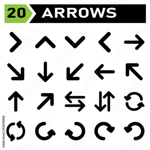 Arrows icon set include arrow  arrows  right  direction  arrow right  up  arrow up  down  arrow down  left  arrow left  transfer  exchange  sync  refresh  synchronize  rotate