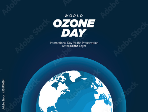 world ozone day concept design with green globe. Ozone day vector illustration background.
