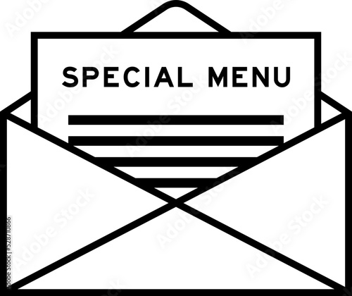 Fototapeta Envelope and letter sign with word special menu as the headline