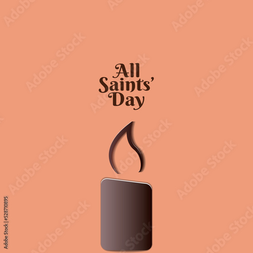 paper cut postcard. all saints day