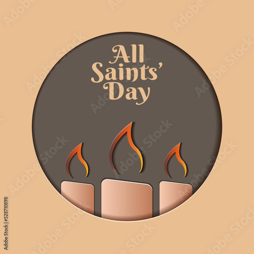 paper cut postcard. all saints day