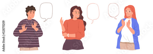 Conversation People & Talk. Youth lifestyle. Vector Illustration Style. International communication concept
