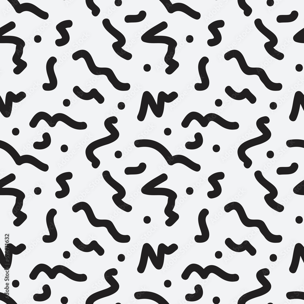 seamless abstract hand drawn pattern of curves and points seamless abstract hand drawn pattern of curves and points