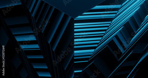 Render with blue triangles made of stripes
