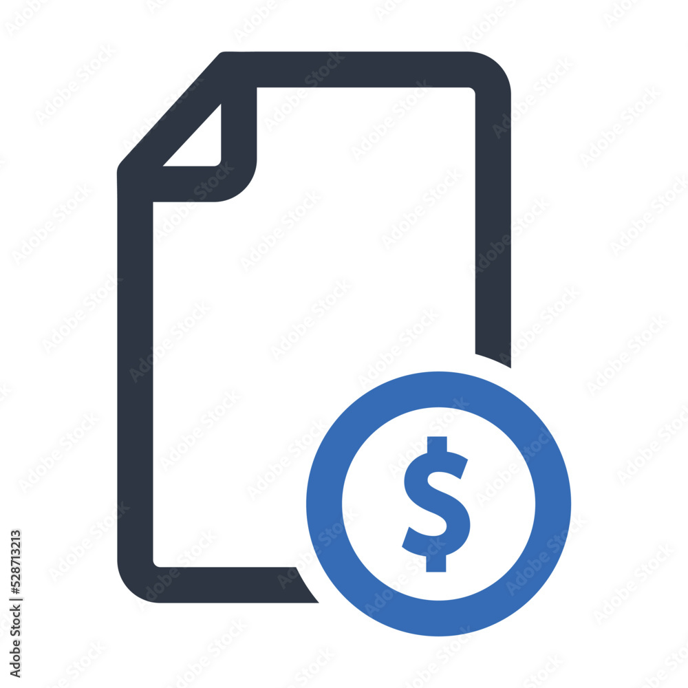 Bill statement or expense invoice flat vector icon for financial apps Bill statement or expense invoice flat vector icon for financial apps