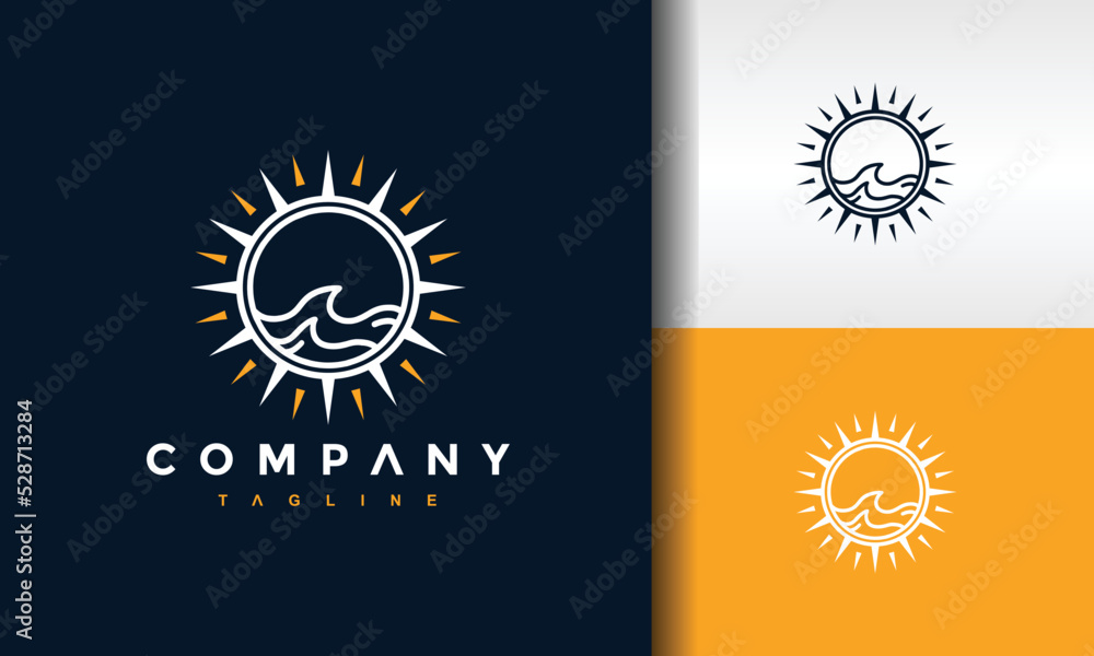 simple wave sun logo