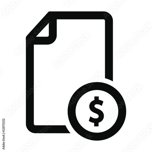 Bill statement or expense invoice flat vector icon for financial apps