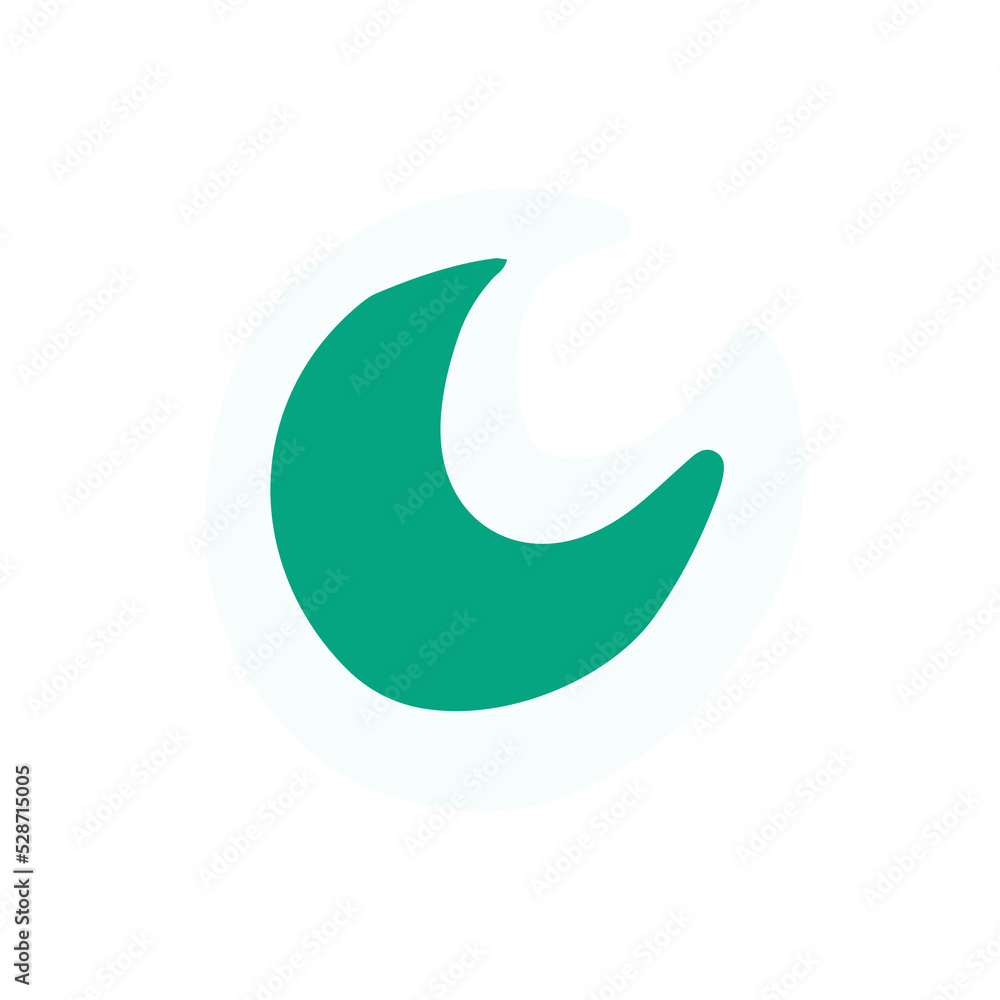 Crescent in trendy illustration for stickers design element Crescent in trendy illustration for stickers design element