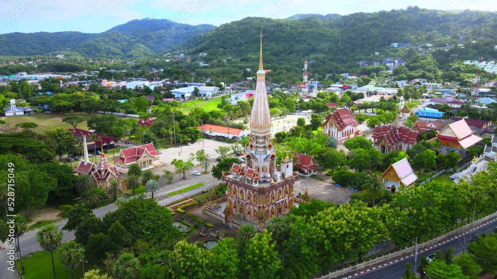 The pagoda of Wat Chalong Temple, Phuket, Thailand. The pagoda of Wat Chalong Temple, Phuket, Thailand.