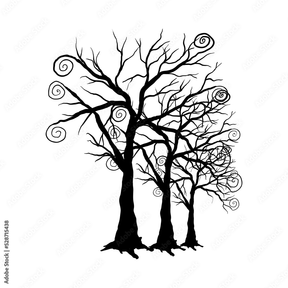 Fototapeta premium Happy Halloween Tree Element