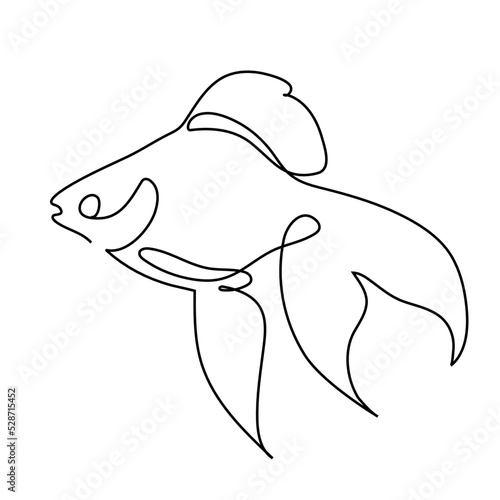 Gold fish- continuous line drawing
