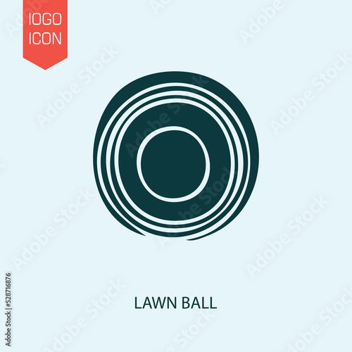 lawn ball design vector icon flat isolated illustration