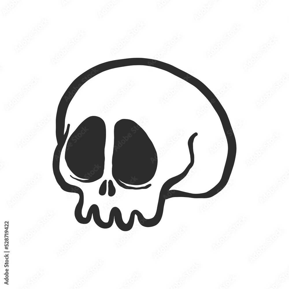 skull hand drawn line art illustration skull hand drawn line art illustration