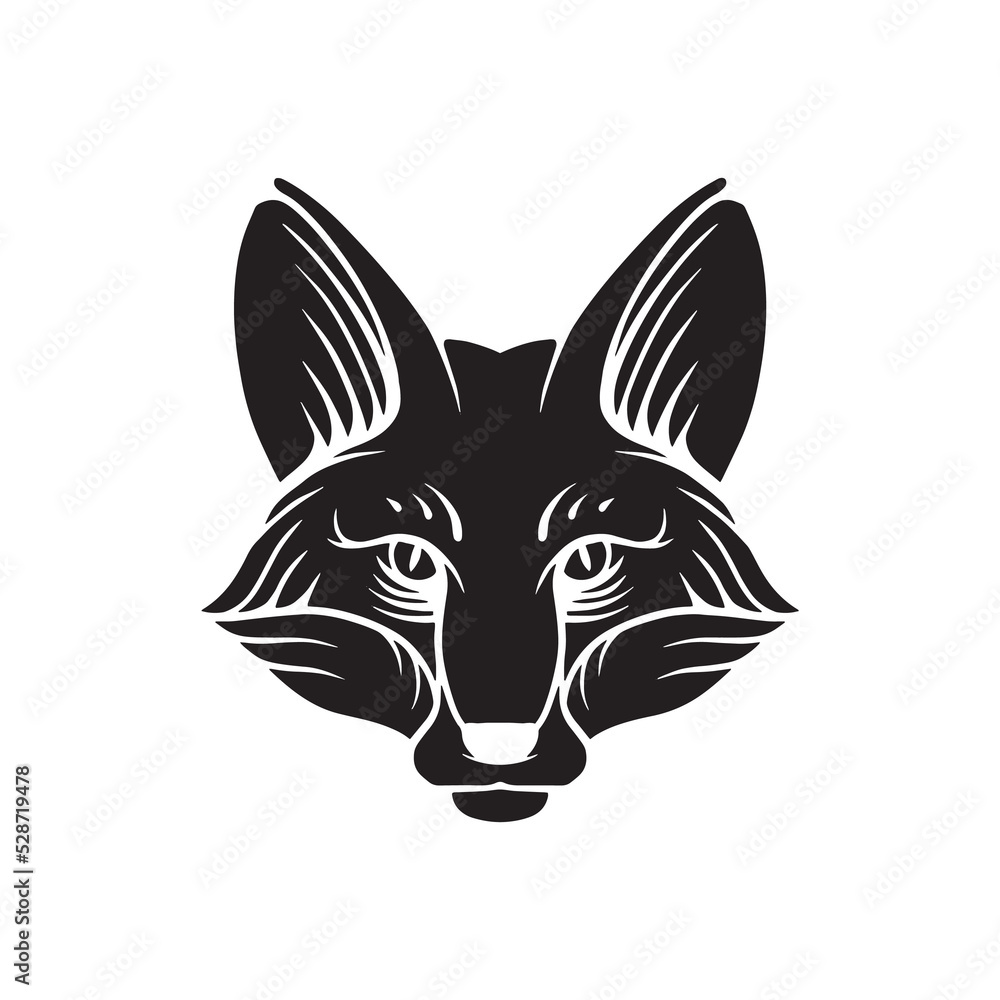 fox head illustration in wildlife logo badge illustration