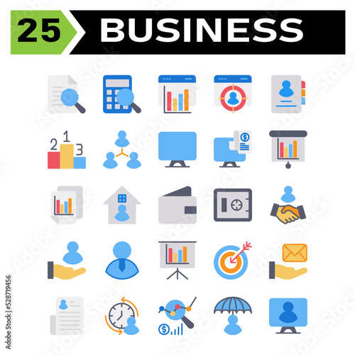 Office business icon set include document, search, verified, research, business, accounting, calculator, calculation, finance, digital marketing, chart, web, analytic, presentation, target, employee