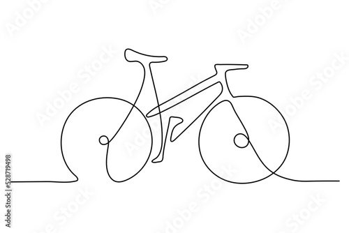 One Line Drawing or Continuous Line Art of classic bicycle vector illustration. Hand drawing business concept sketch of bike a traditional transportation. Healthy lifestyle minimalist style