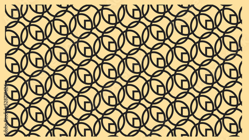 desain pola abstrak menggunakan elemen lingkaran dan segiempat