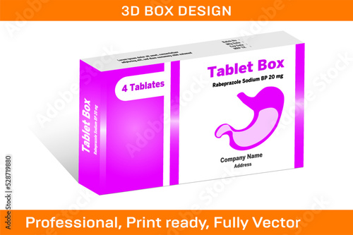 Box Packaging Design Template For (Tablet 4) 20 mg