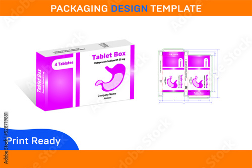 Box Packaging Design Template For (Tablet 4) 20 mg