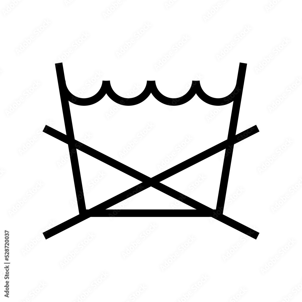 do not wash in laundry symbol designs. laundry icon with line art