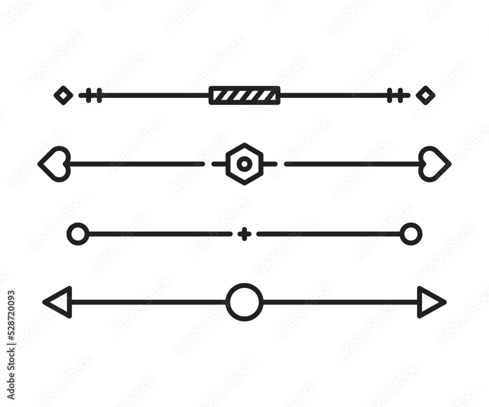 text dividers and separators set line illustration text dividers and separators set line illustration