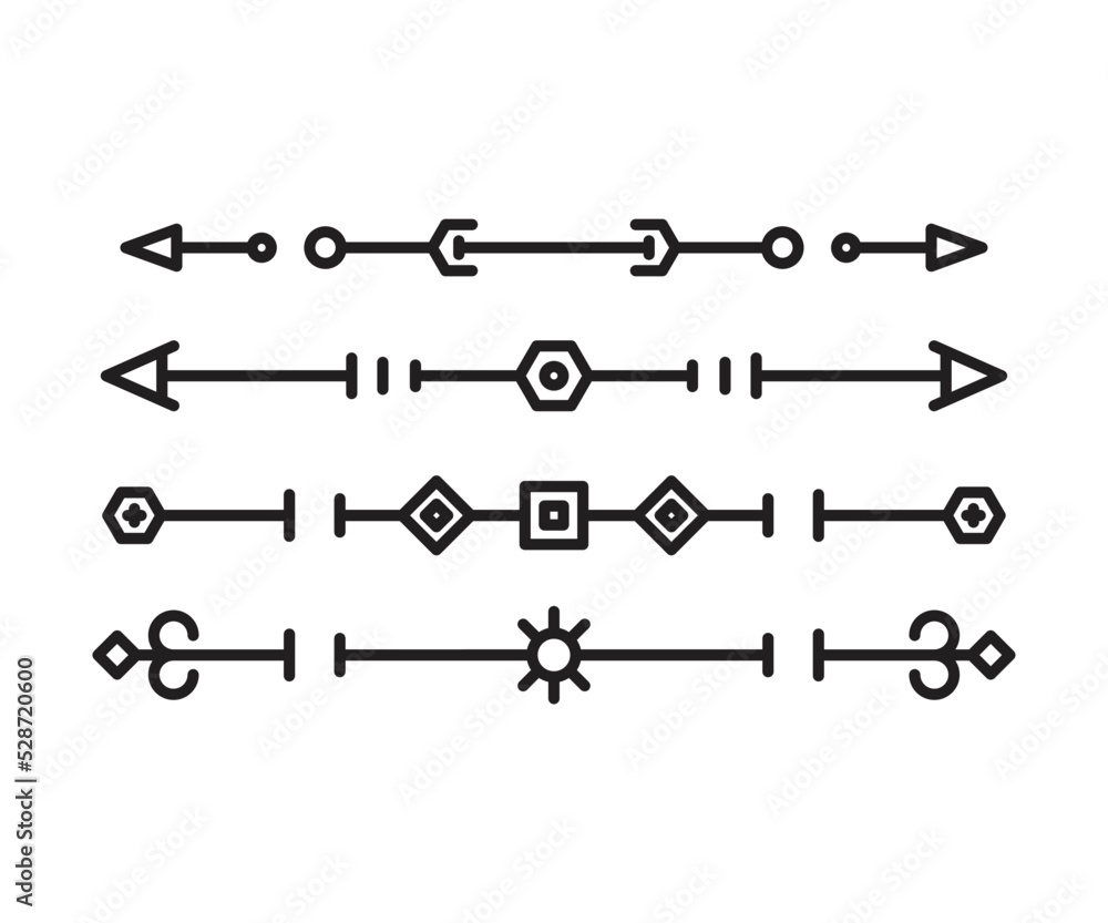 text dividers and separators set line illustration text dividers and separators set line illustration