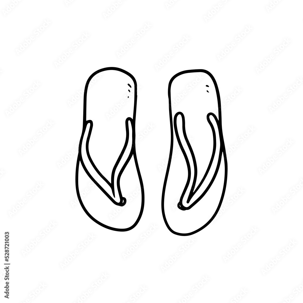 sandals in hand drawn illustration design for travel and vacation sandals in hand drawn illustration design for travel and vacation