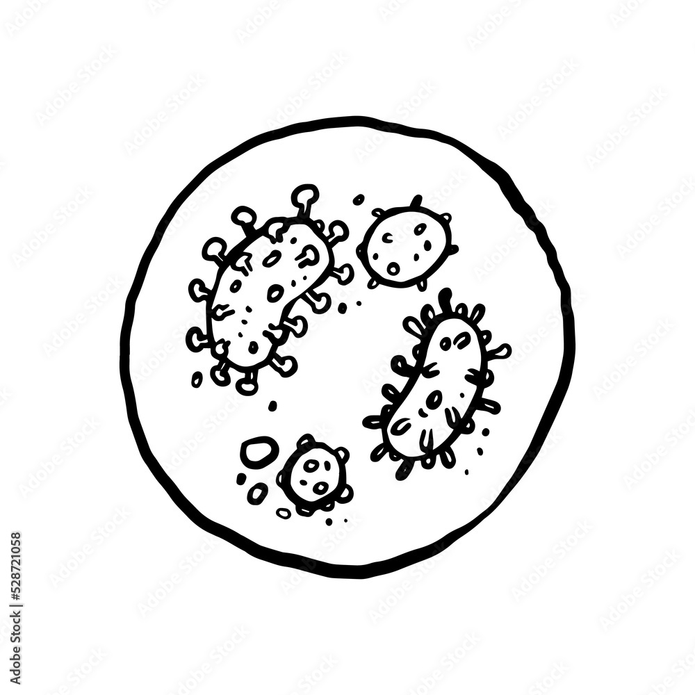 virus line art hand drawn illustration design virus line art hand drawn illustration design