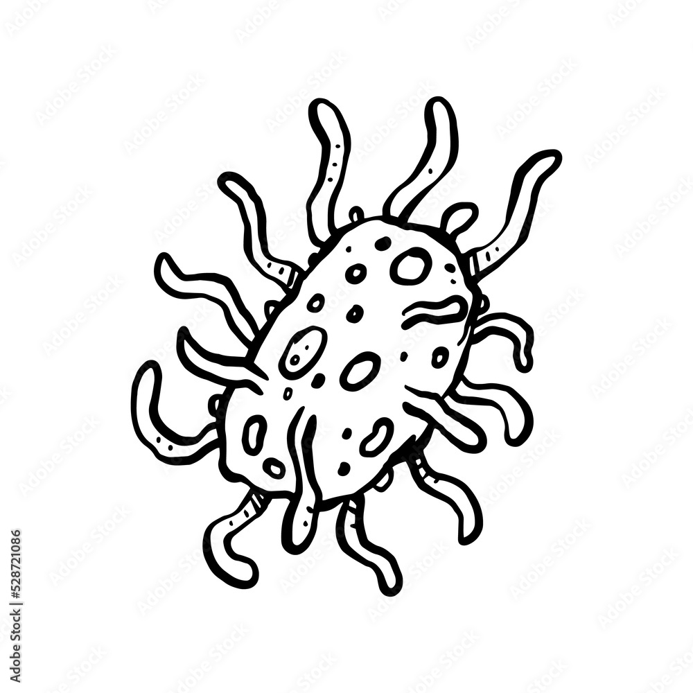 virus line art hand drawn illustration design virus line art hand drawn illustration design