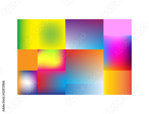 Vector art with squares of various colors and sizes for wall decoration or interior
