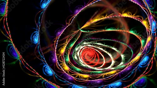 Abstract fractal background loopable solar spirals