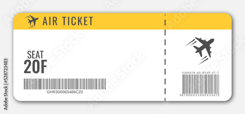 boarding pass. blank ticket template with plane. Concert ticket, lottery coupons. Vector coupon