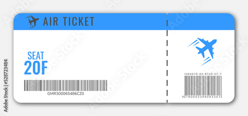 boarding pass. blank ticket template with plane. Concert ticket, lottery coupons. Vector coupon