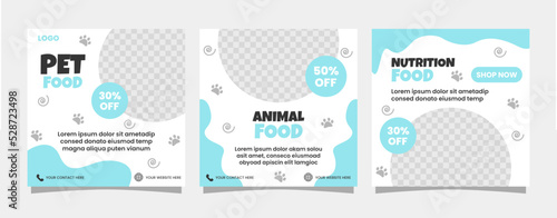Animal food social media posts design template