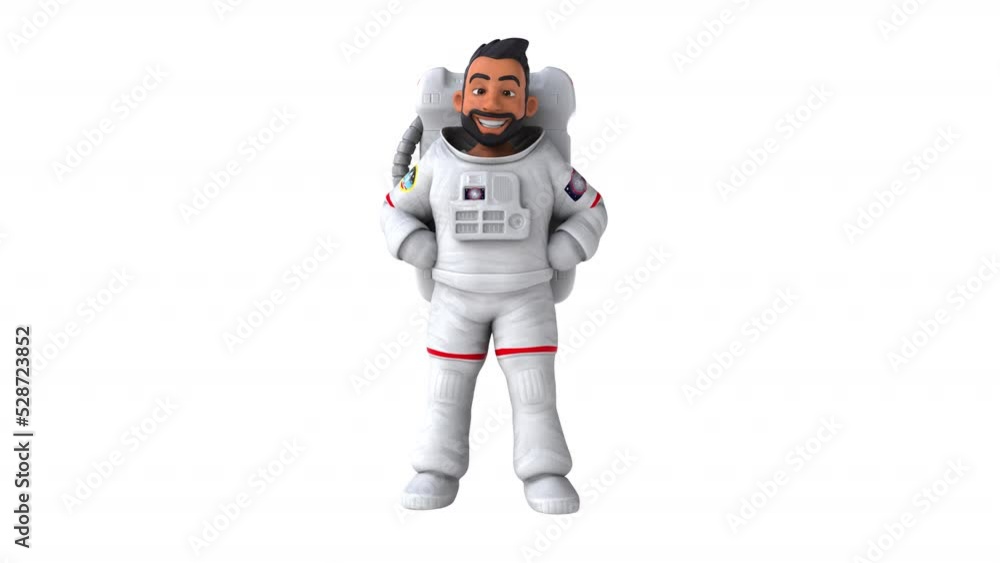 Fun 3D cartoon animation of an asian astronaut Fun 3D cartoon animation of an asian astronaut
