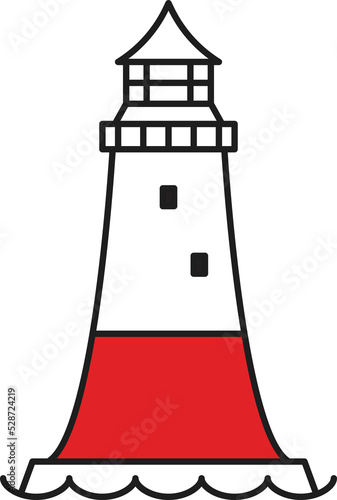 Lighthouse or marine beacon isolated tower icon