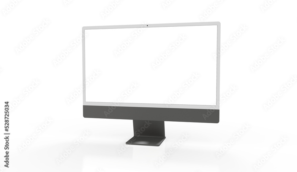 Realistic flat screen computer monitor 3de style mockup with blank screen isolated 3d Realistic flat screen computer monitor 3de style mockup with blank screen isolated 3d