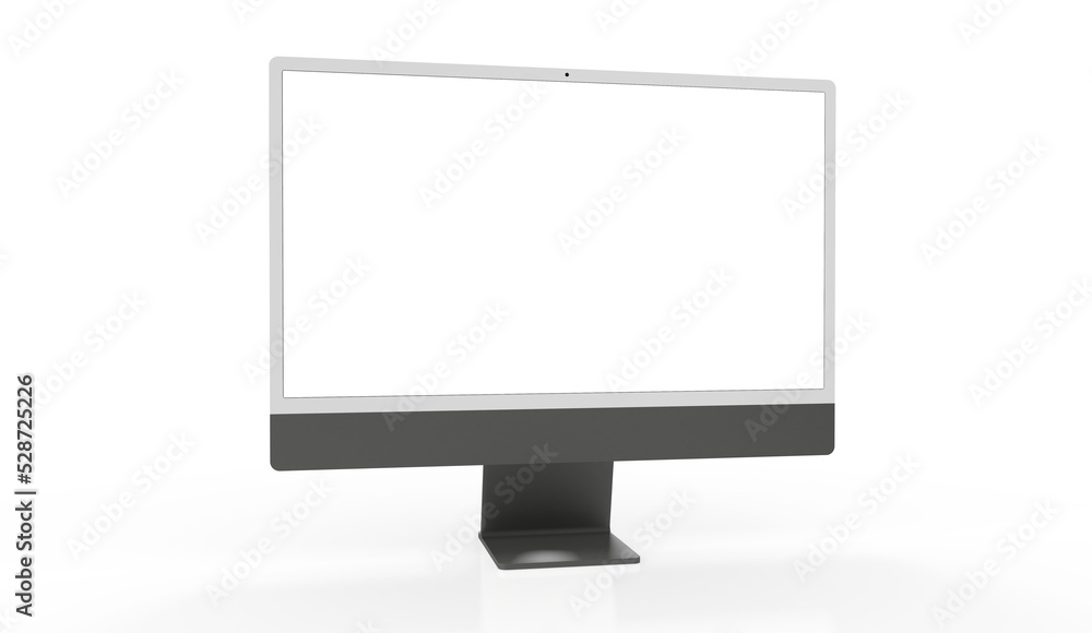 Workspace blank screen desktop computer, Mockup computer Workspace blank screen desktop computer, Mockup computer