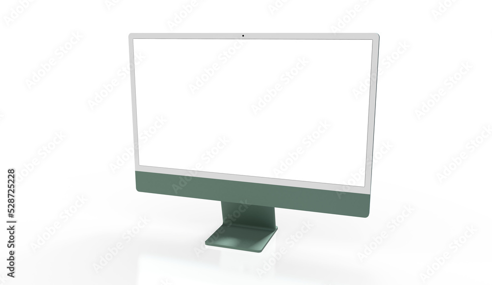 Trendy realistic thin frame monitor mock up with blank white screen Trendy realistic thin frame monitor mock up with blank white screen